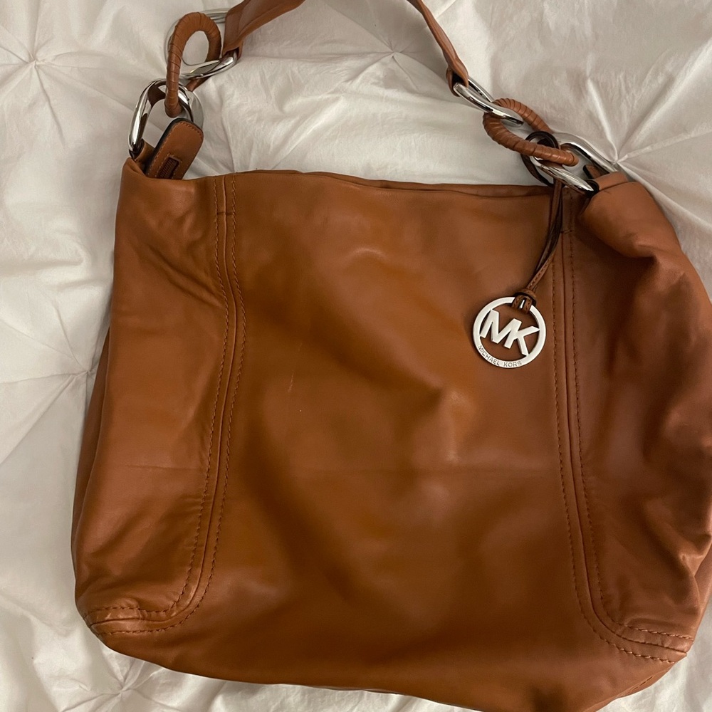 Michael Kors Brown Leather Shoulder Bag